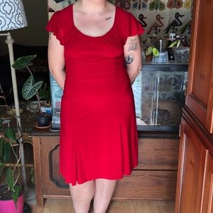 Red Karin Stevens Midi Dress